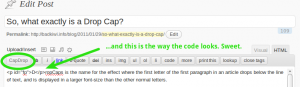 This shows the CapDrop quicktag and the capdrop code.